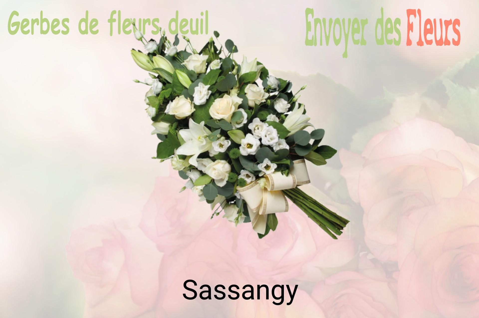 Gerbe de fleurs de deuil livrée à Sassangy